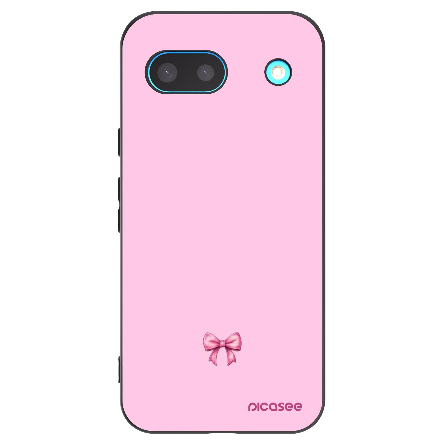 Picasee silikonowe czarne etui na Google Pixel 8a - Blush bow