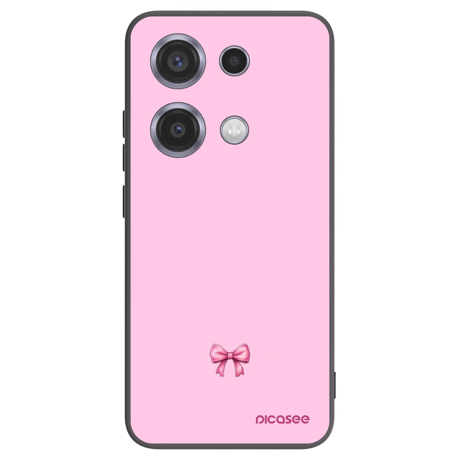 Picasee silikonowe czarne etui na Xiaomi Redmi Note 14S - Blush bow