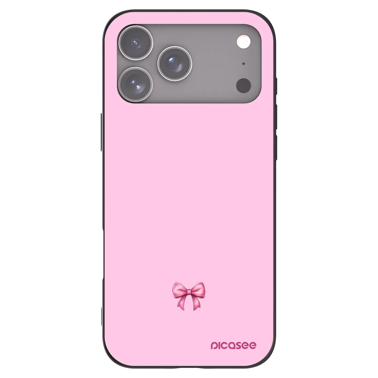 Picasee silikonowe czarne etui na Apple iPhone 17 Pro Max - Blush bow