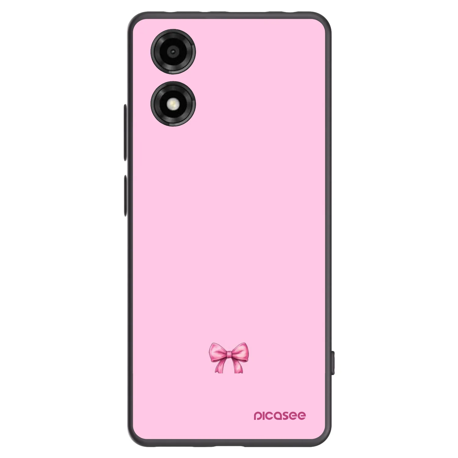 Picasee silikonowe czarne etui na Motorola Moto E14 - Blush bow