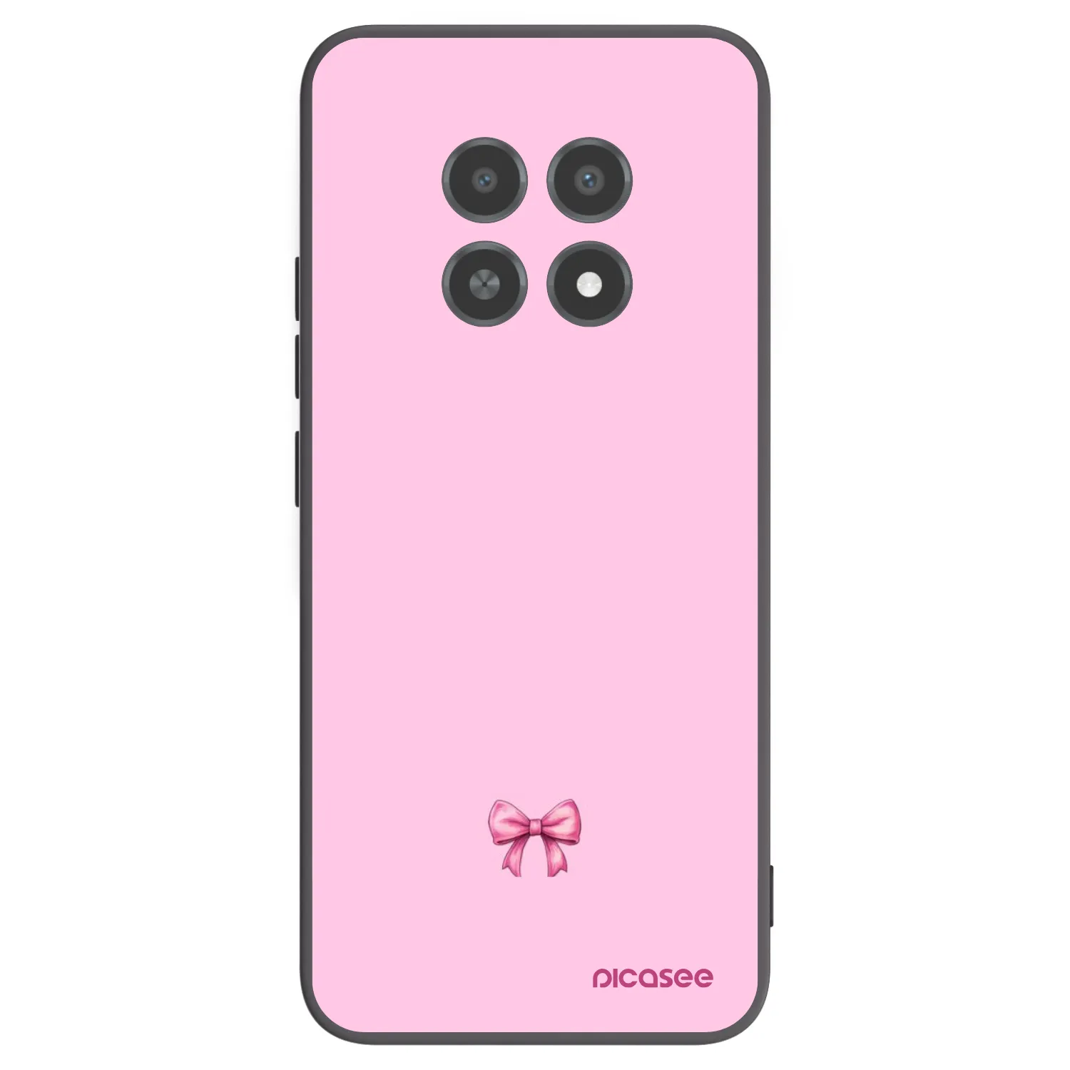 Picasee silikonowe czarne etui na Realme 12X - Blush bow