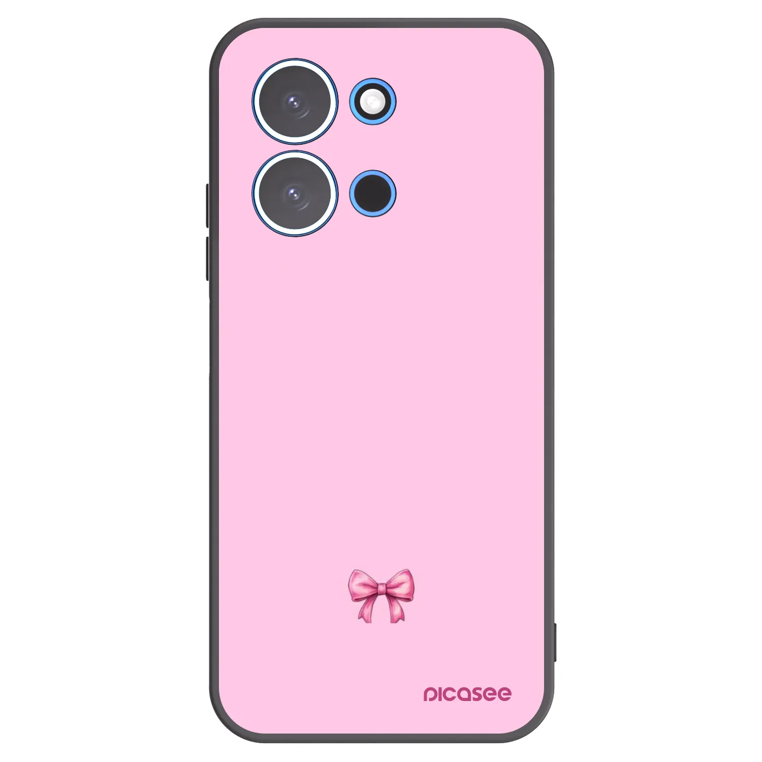 Picasee silikonowe czarne etui na Xiaomi Redmi 15C 4G - Blush bow