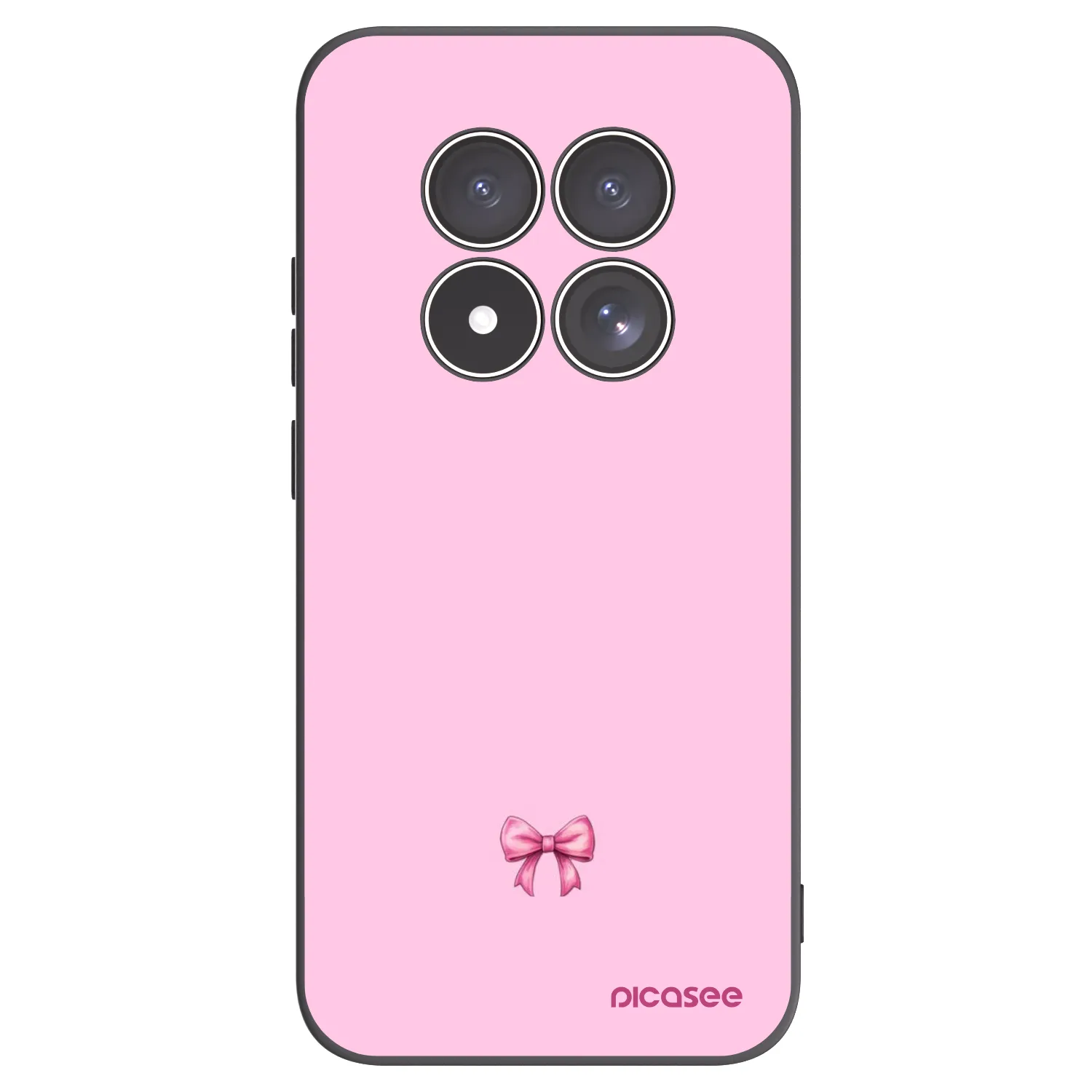 Picasee silikonowe czarne etui na Xiaomi Redmi Note 15 Pro 4G - Blush bow