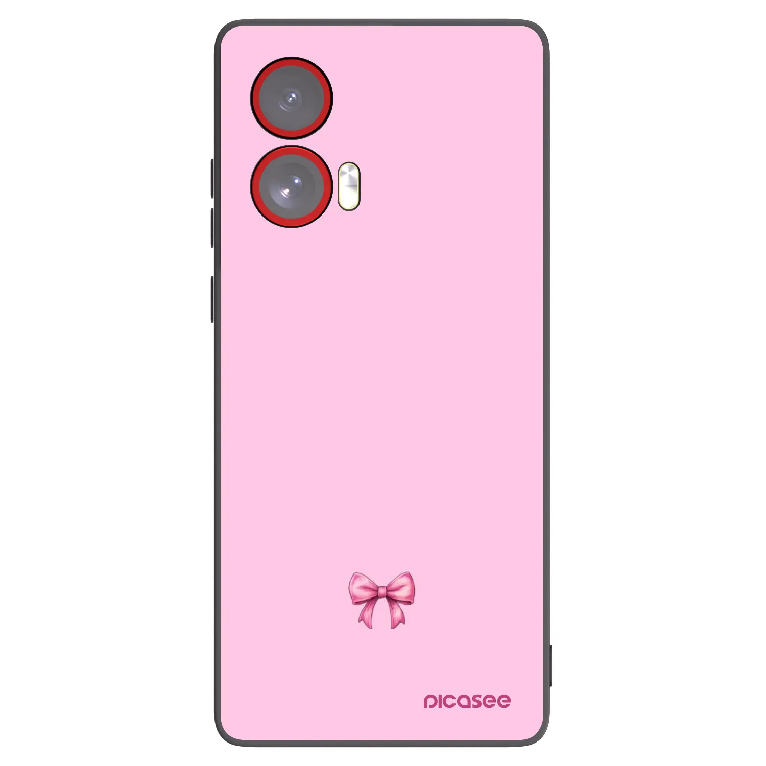 Picasee silikonowe czarne etui na Motorola Edge 50 Fusion - Blush bow