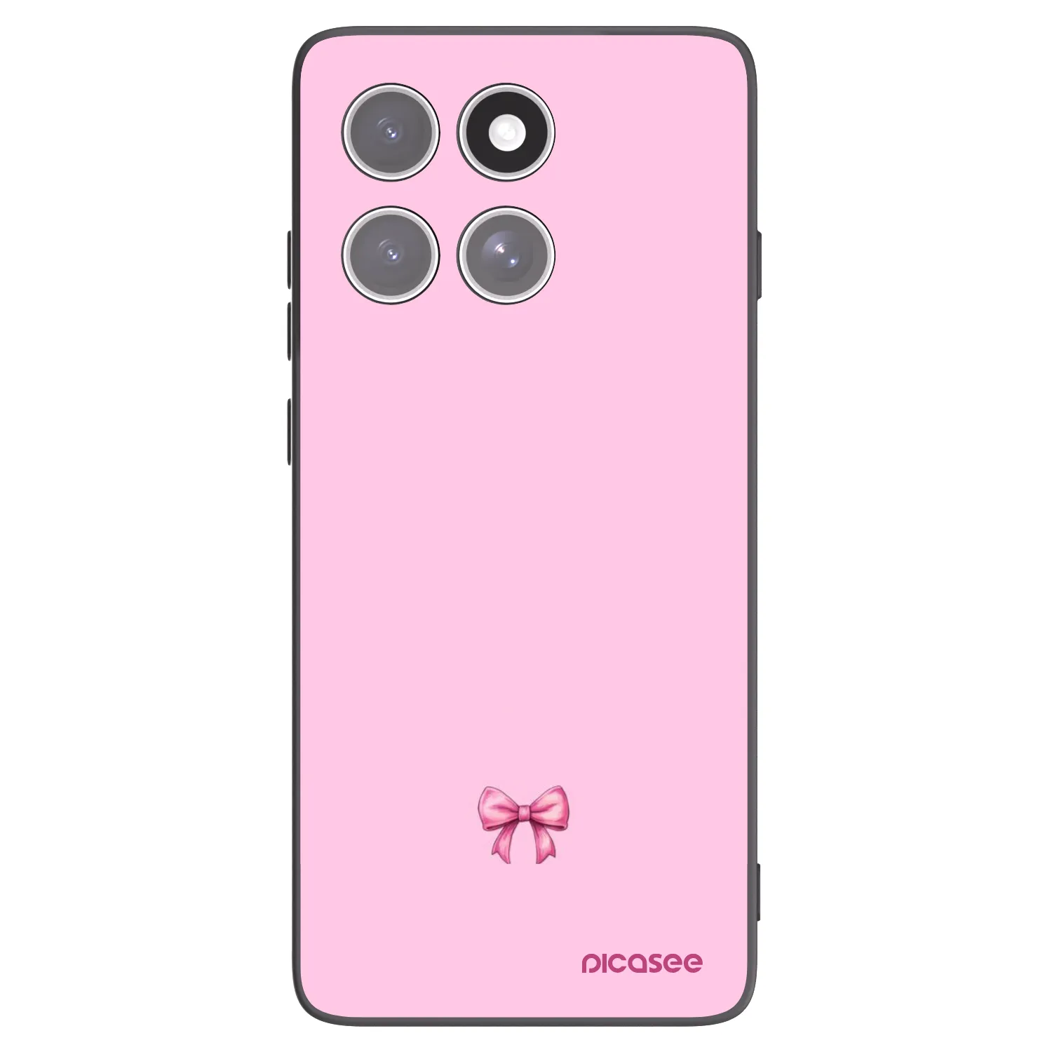 Picasee silikonowe czarne etui na Motorola Edge 60 Fusion - Blush bow