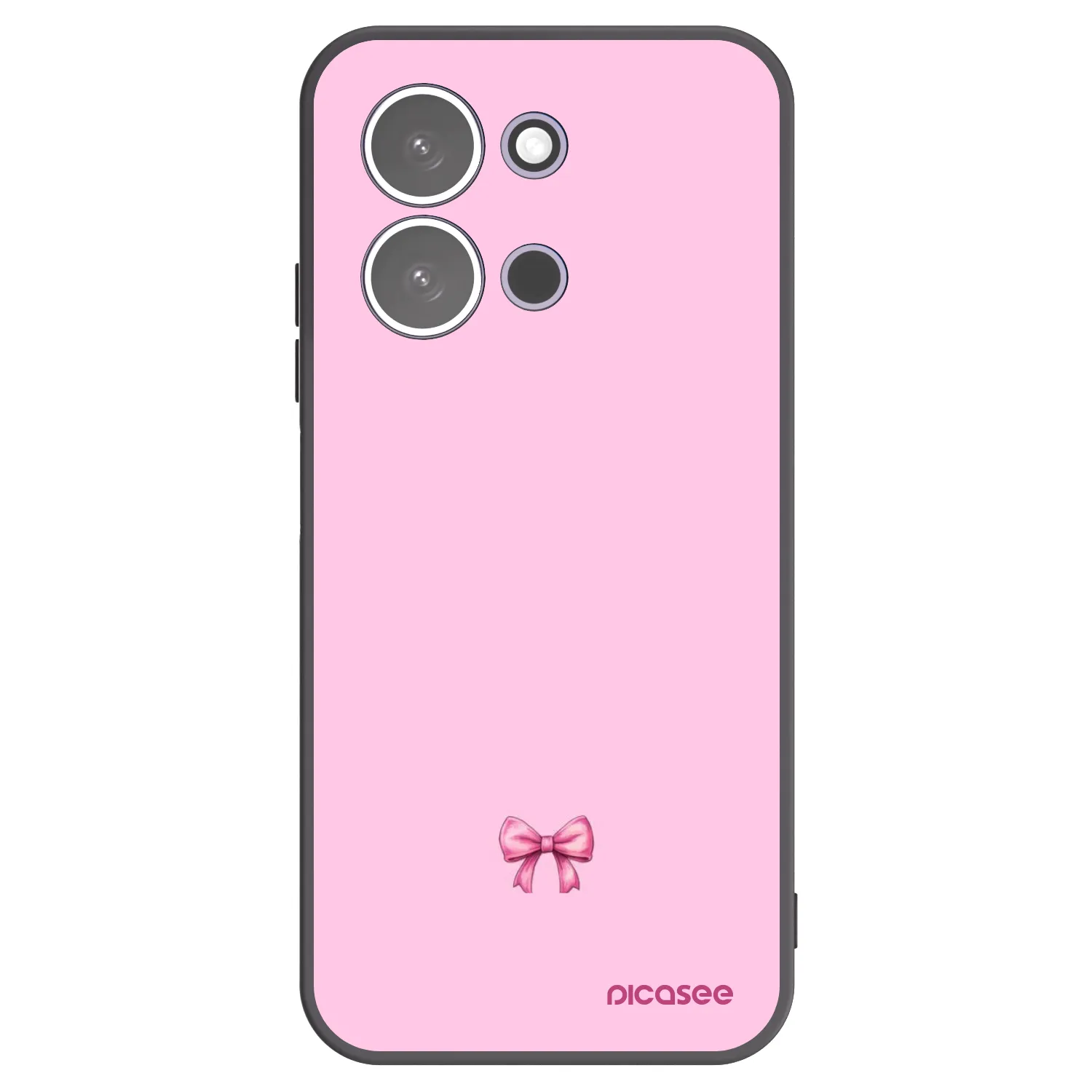 Picasee silikonowe czarne etui na Xiaomi Redmi 15C 5G - Blush bow
