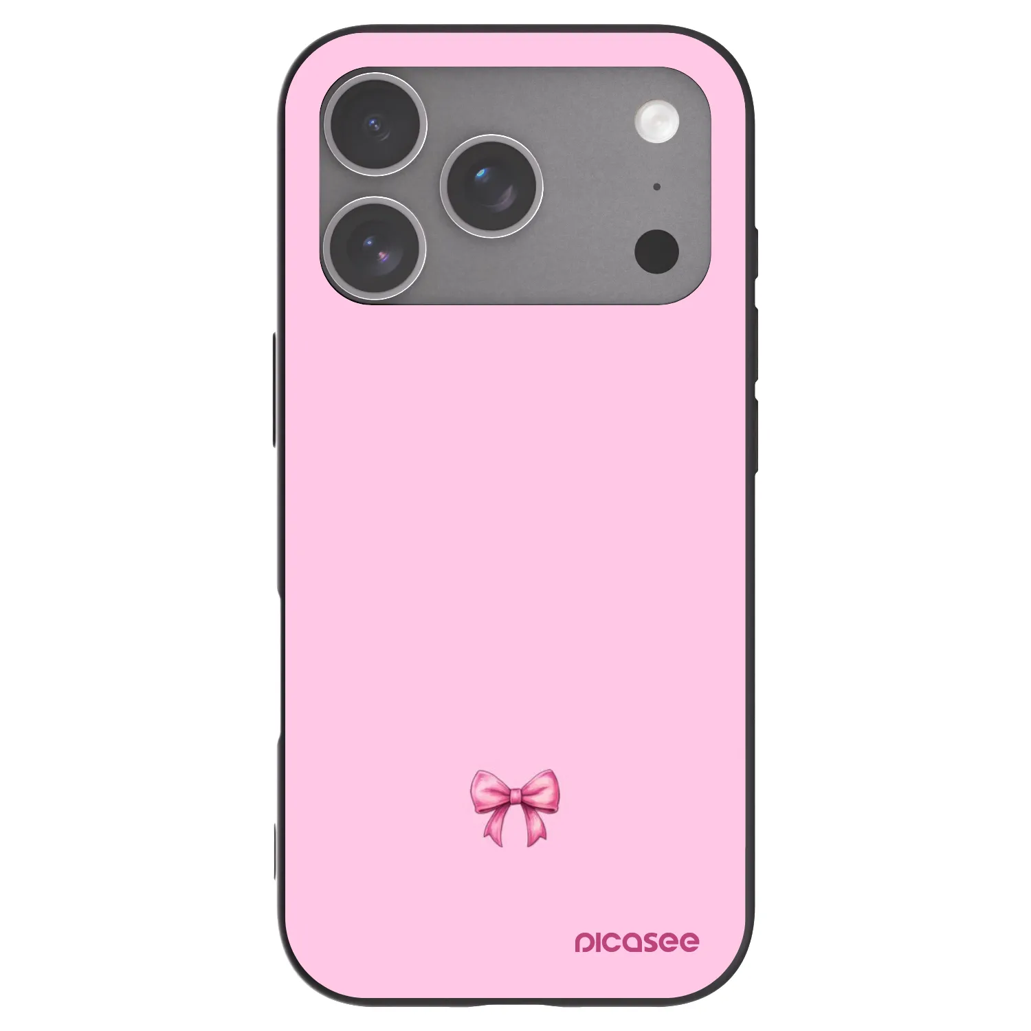 Picasee silikonowe czarne etui na Apple iPhone 18 Pro - Blush bow