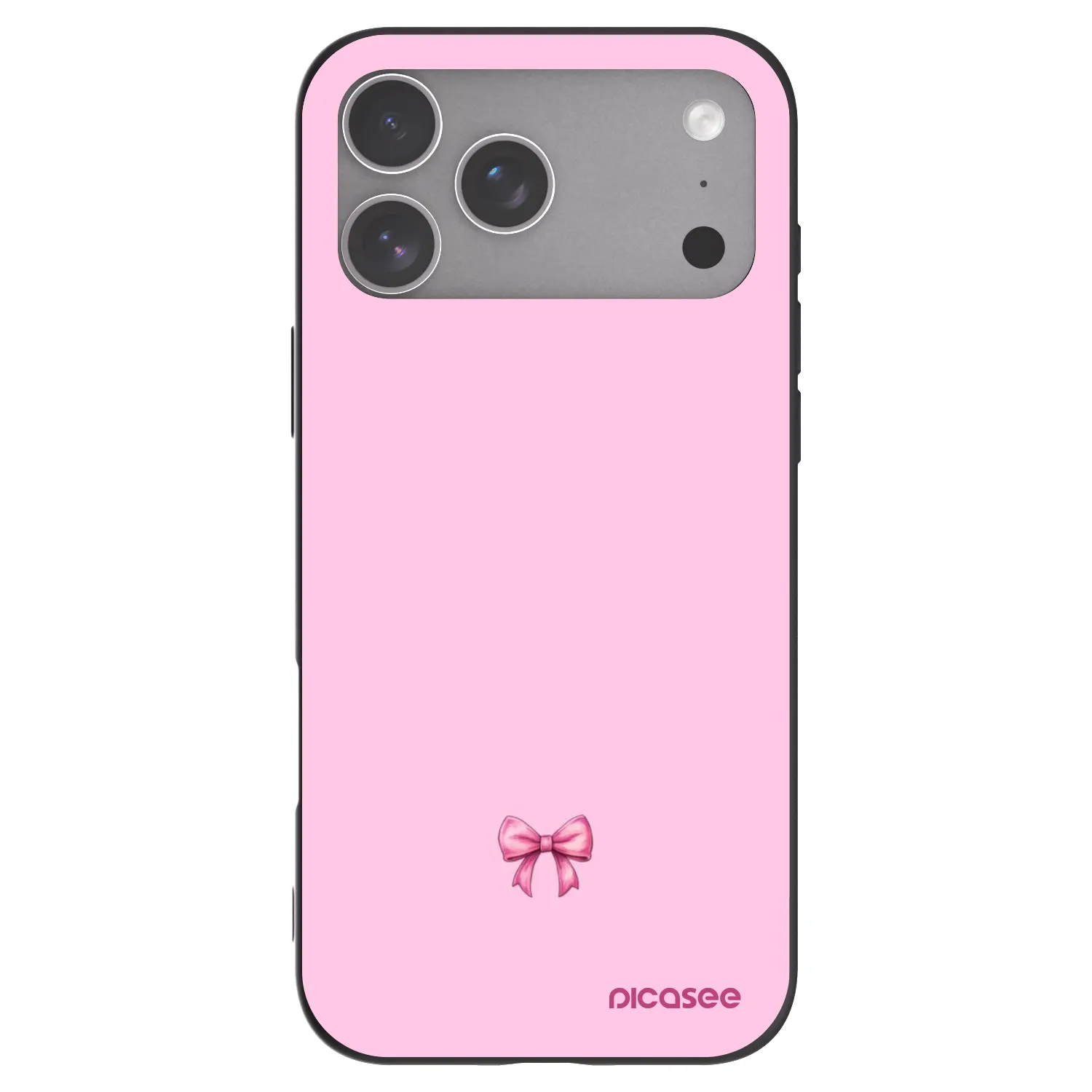 Picasee silikonowe czarne etui na Apple iPhone 18 Pro Max - Blush bow