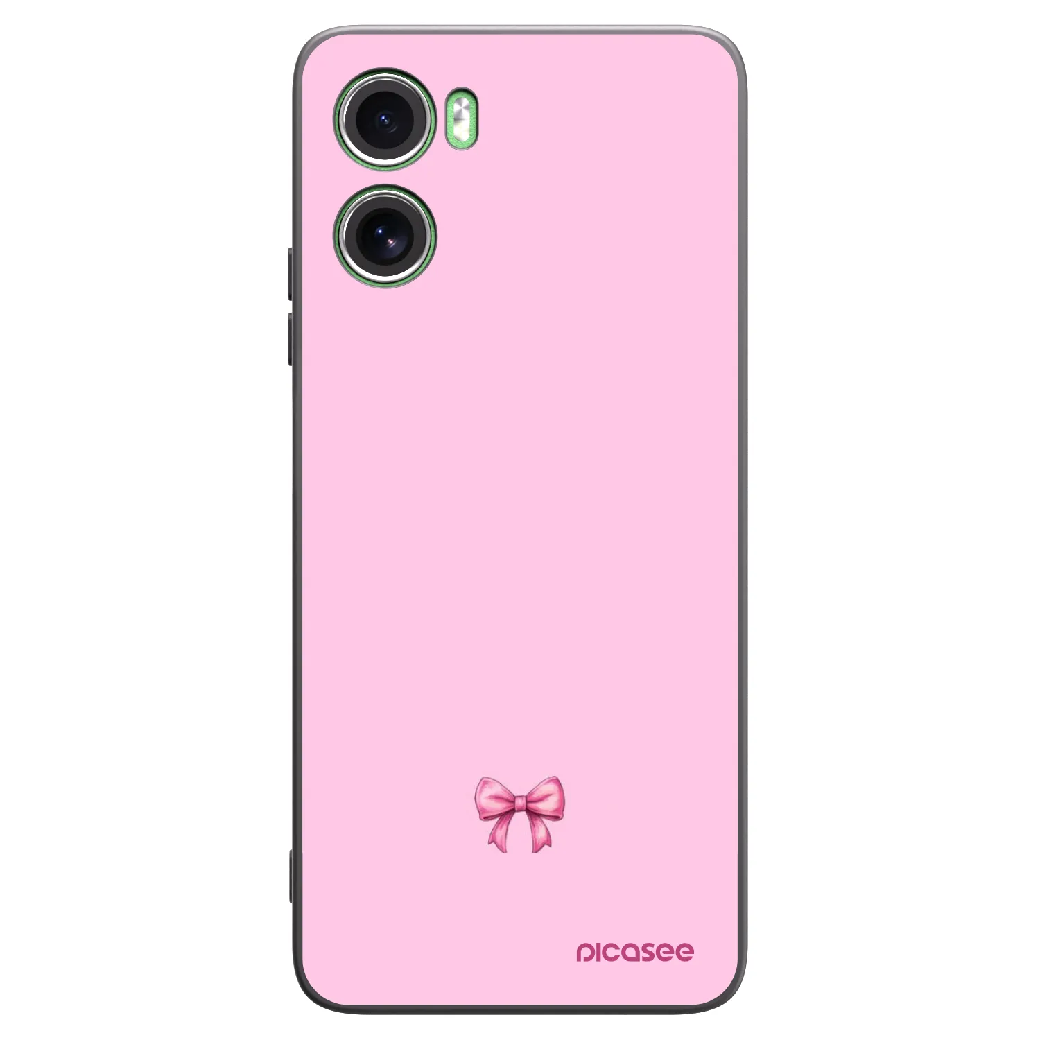 Picasee silikonowe czarne etui na Motorola Moto G06 - Blush bow