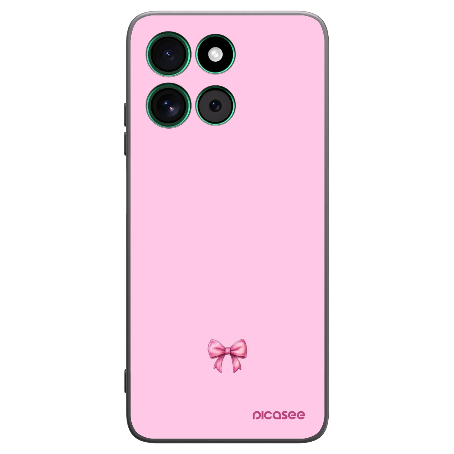 Picasee silikonowe czarne etui na Motorola Moto G57 Power - Blush bow
