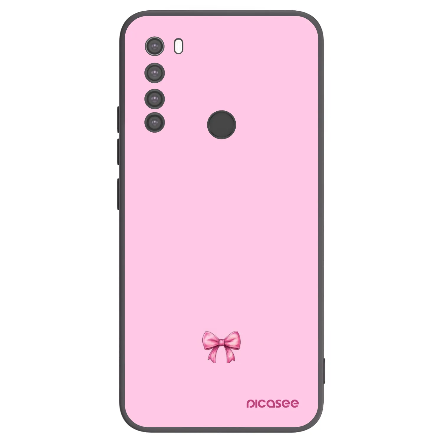 Picasee silikonowe czarne etui na Xiaomi Redmi Note 8 - Blush bow