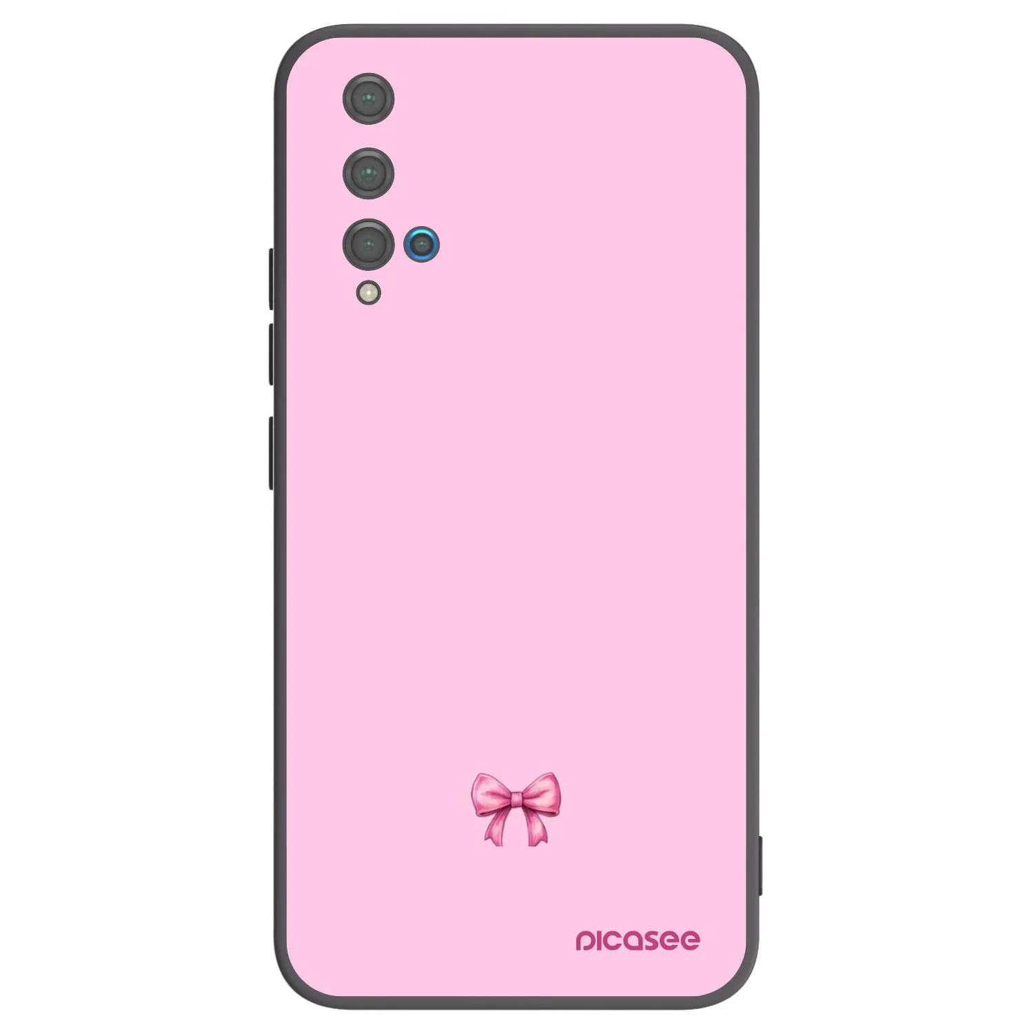 Picasee silikonowe czarne etui na Huawei Nova 5T - Blush bow