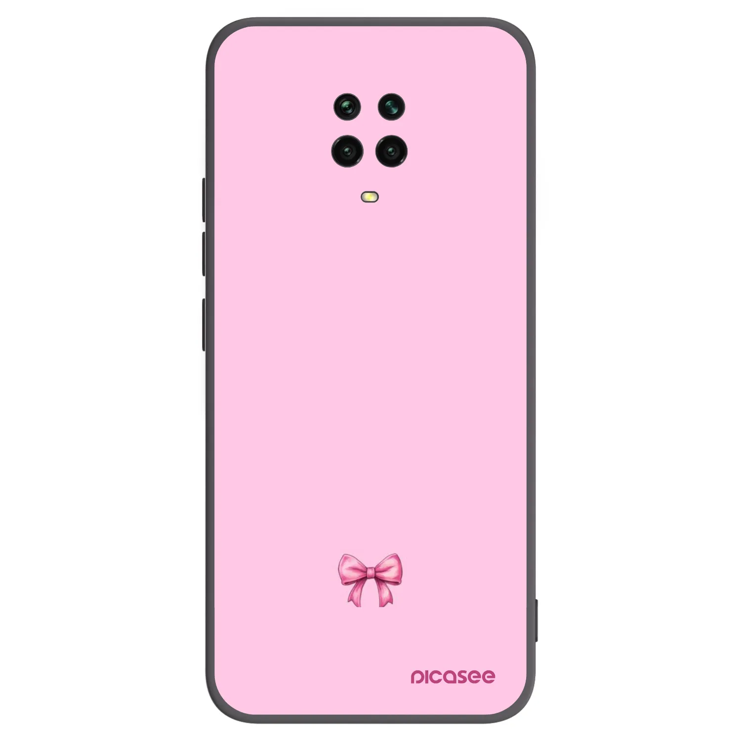 Picasee silikonowe czarne etui na Xiaomi Redmi Note 9 Pro - Blush bow