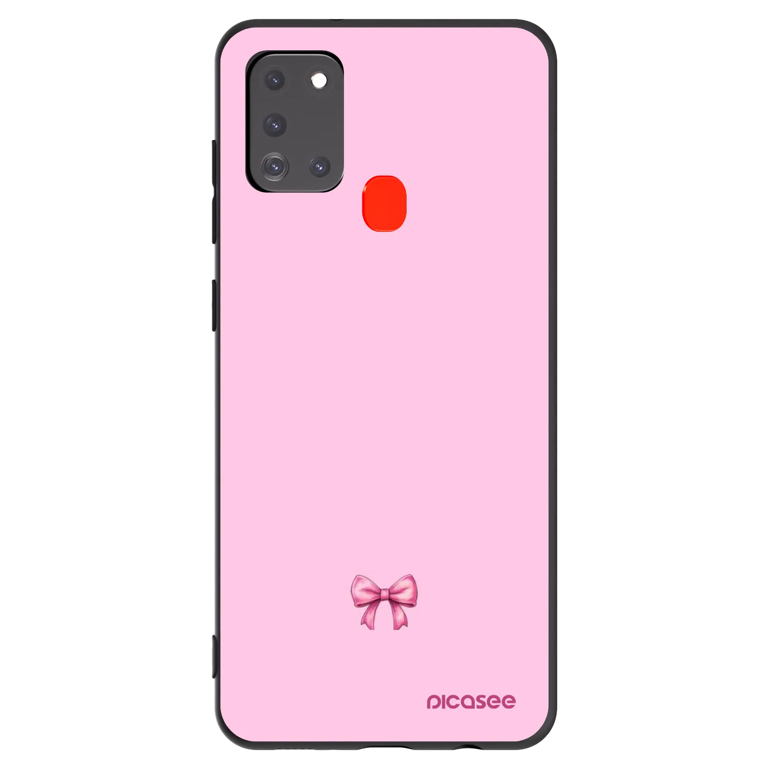 Picasee silikonowe czarne etui na Samsung Galaxy A21s - Blush bow