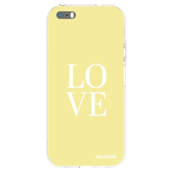 Picasee silikonowe przeźroczyste etui na Apple iPhone 5/5S/SE - Love