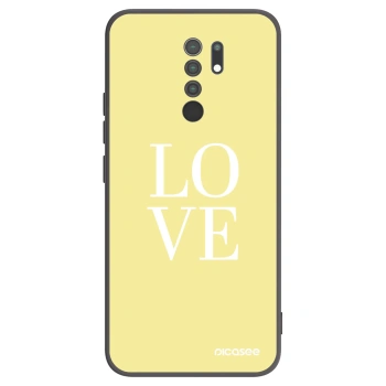 Picasee silikonowe czarne etui na Xiaomi Redmi 9 - Love