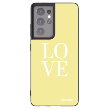 Picasee silikonowe czarne etui na Samsung Galaxy S21 Ultra 5G G998B - Love