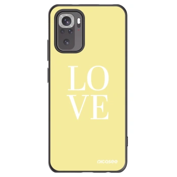 Picasee silikonowe czarne etui na Xiaomi Redmi Note 10 - Love