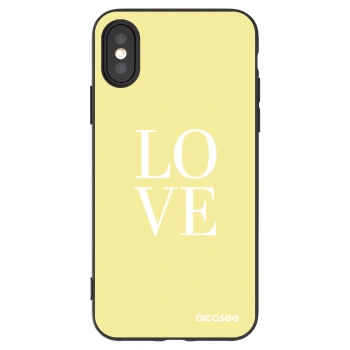 Picasee silikonowe czarne etui na Apple iPhone X/XS - Love