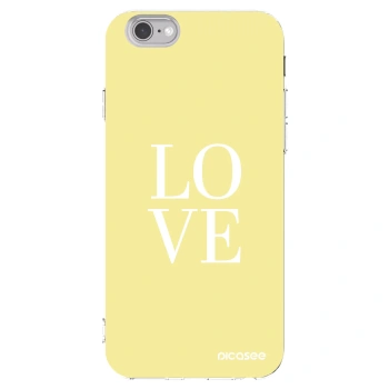 Picasee silikonowe przeźroczyste etui na Apple iPhone 6/6S - Love