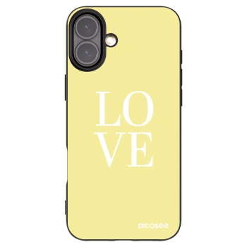 Picasee silikonowe czarne etui na Apple iPhone 16 Plus - Love