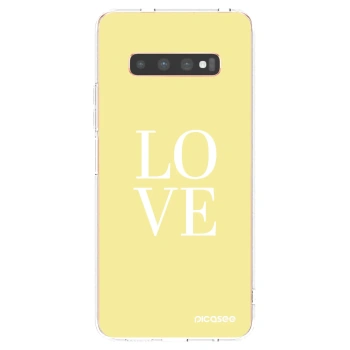 Picasee silikonowe przeźroczyste etui na Samsung Galaxy S10 Plus G975 - Love