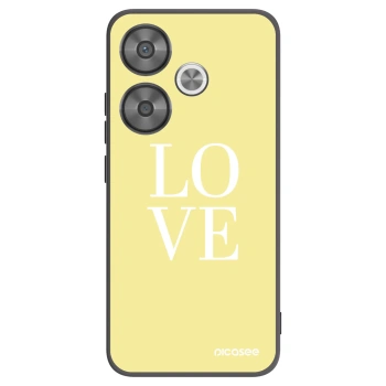 Picasee silikonowe czarne etui na Xiaomi Poco F6 - Love