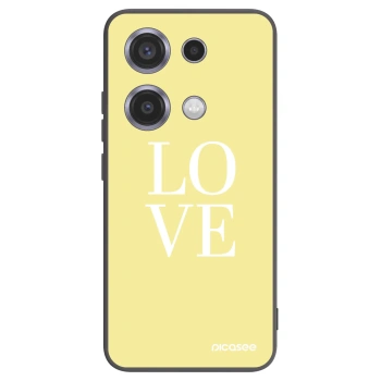 Picasee silikonowe czarne etui na Xiaomi Redmi Note 14S - Love