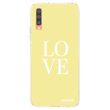 Picasee silikonowe przeźroczyste etui na Samsung Galaxy A70 A705F - Love