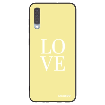 Picasee silikonowe czarne etui na Samsung Galaxy A70 A705F - Love