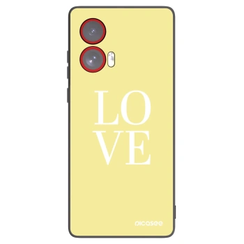 Picasee silikonowe czarne etui na Motorola Edge 50 Fusion - Love