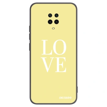 Picasee silikonowe czarne etui na Xiaomi Redmi Note 9 Pro - Love