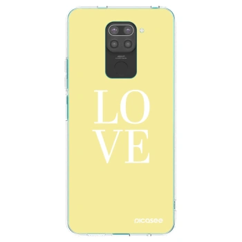 Picasee silikonowe czarne etui na Xiaomi Redmi Note 9 - Love