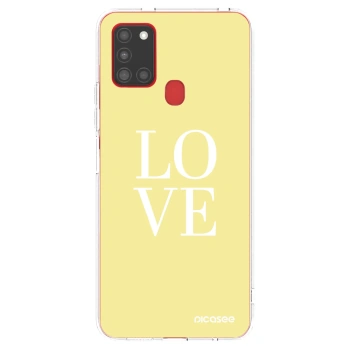 Picasee silikonowe przeźroczyste etui na Samsung Galaxy A21s - Love