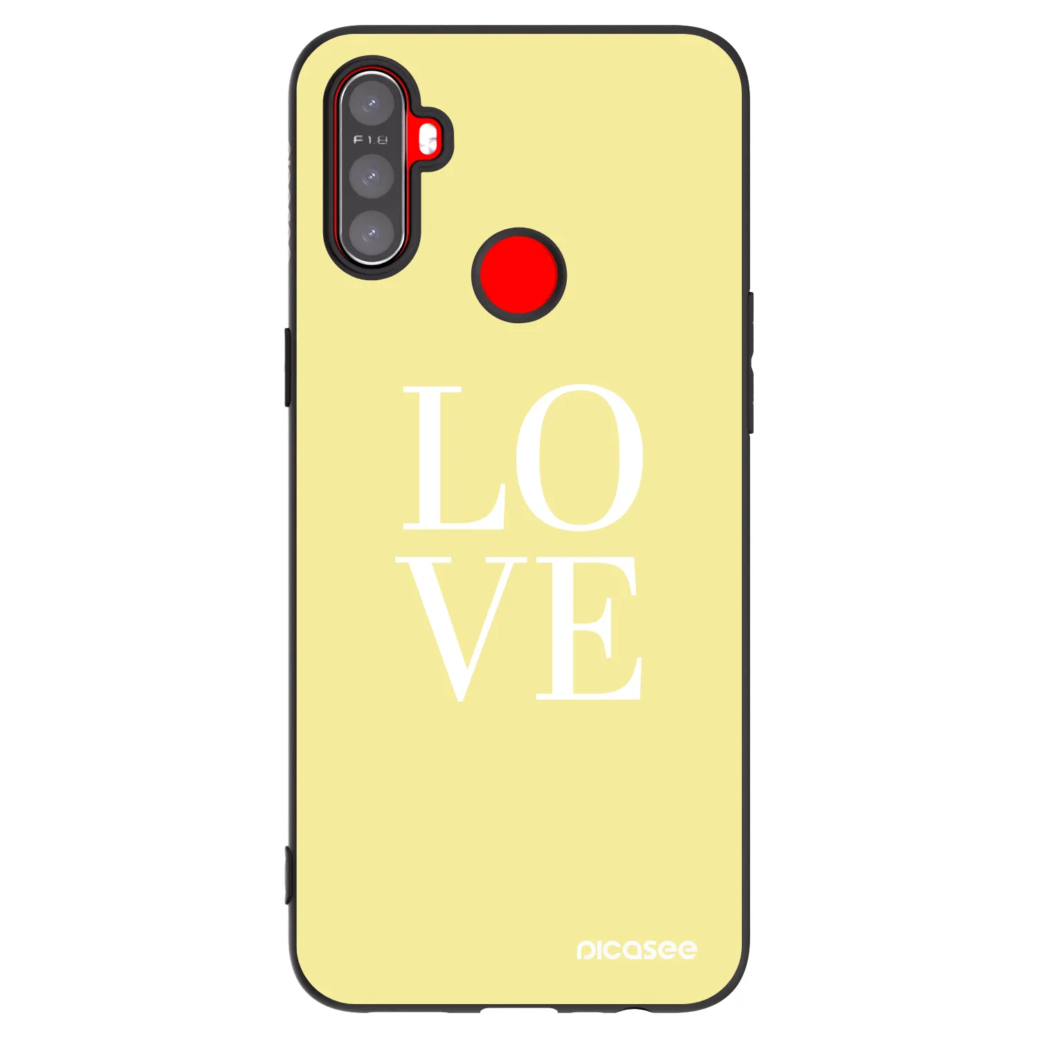 Picasee silikonowe czarne etui na Realme C3 - Love