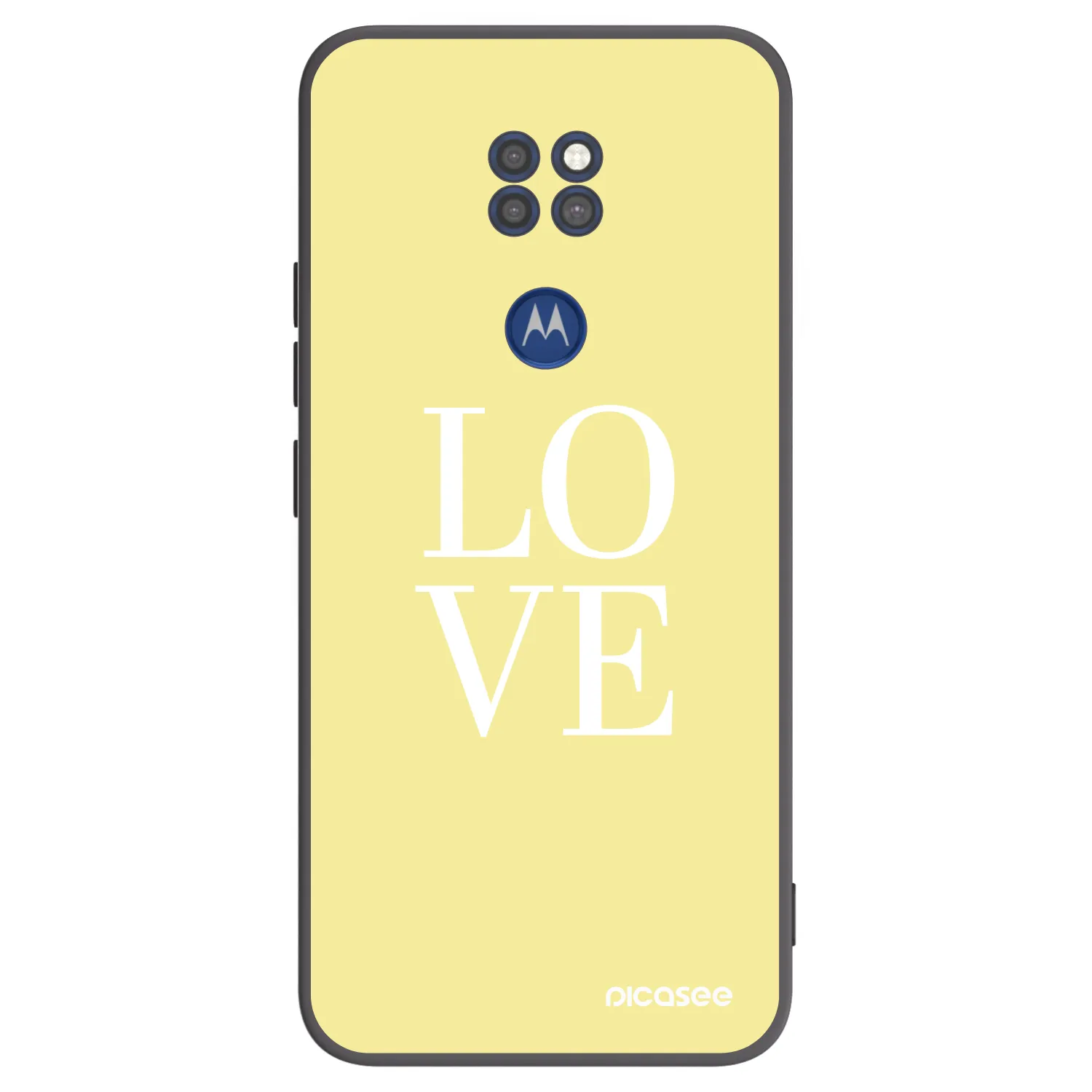 Picasee silikonowe czarne etui na Motorola Moto G9 Play - Love