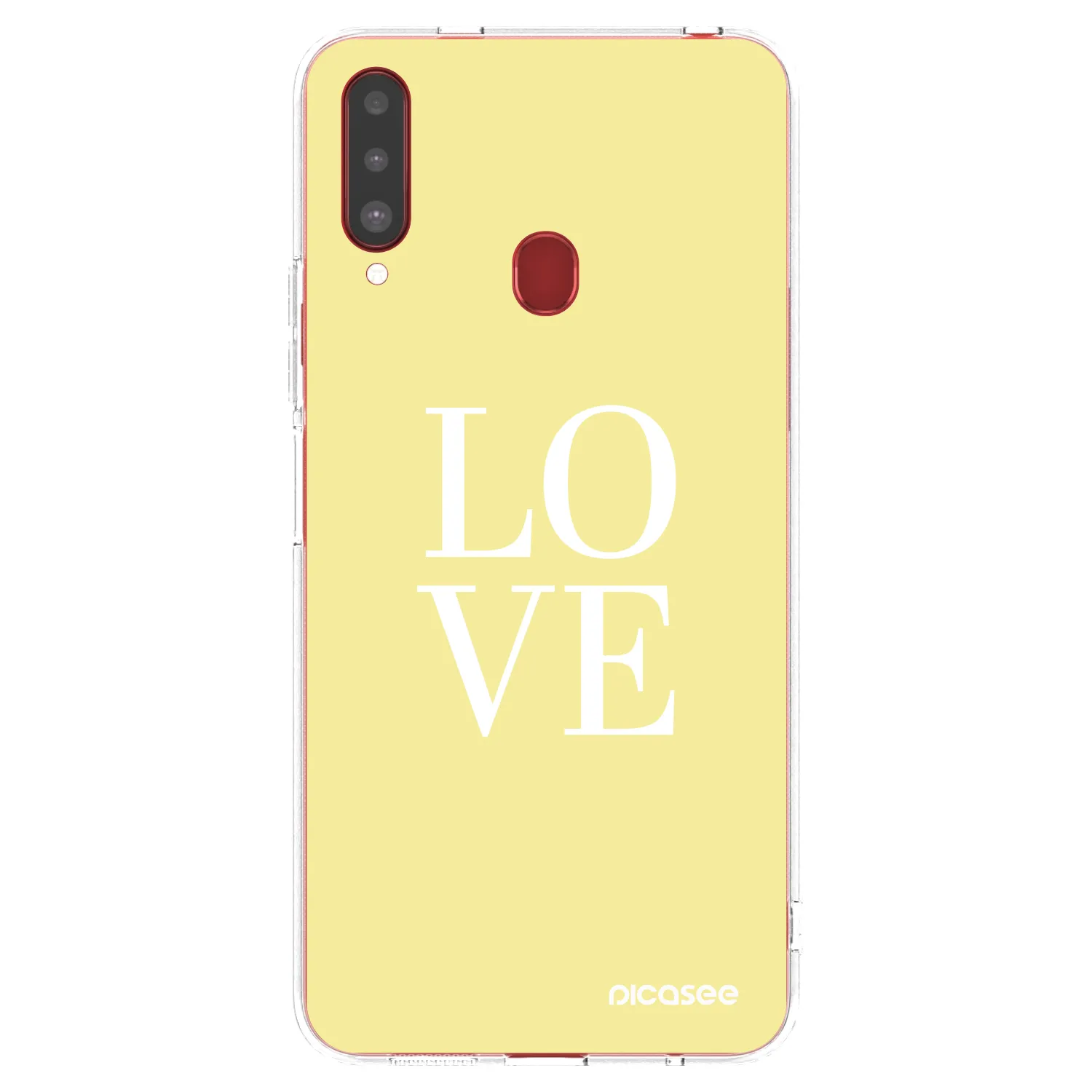 Picasee silikonowe przeźroczyste etui na Samsung Galaxy A20s - Love