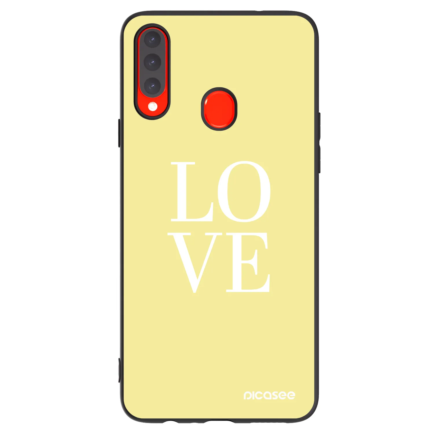 Picasee silikonowe czarne etui na Samsung Galaxy A20s - Love