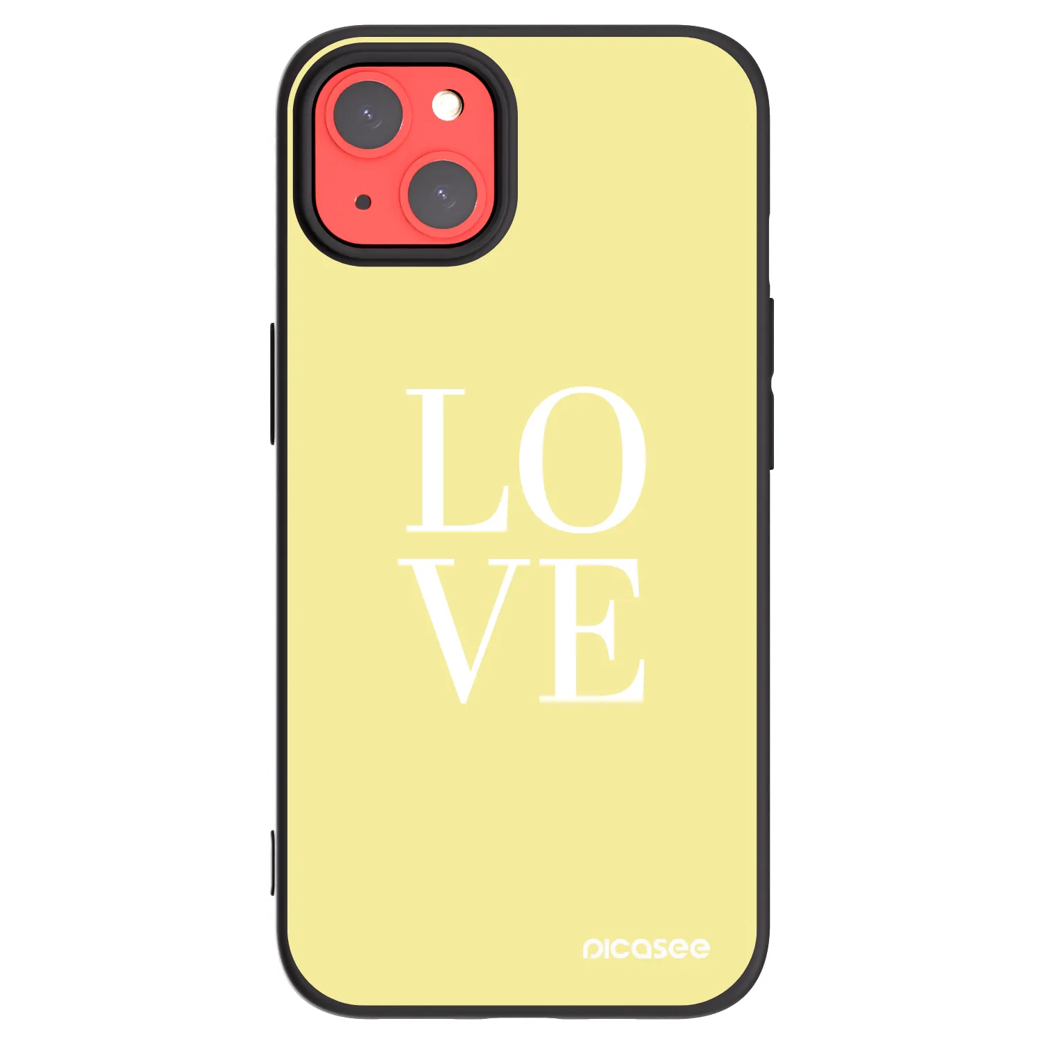 Picasee silikonowe czarne etui na Apple iPhone 13 - Love