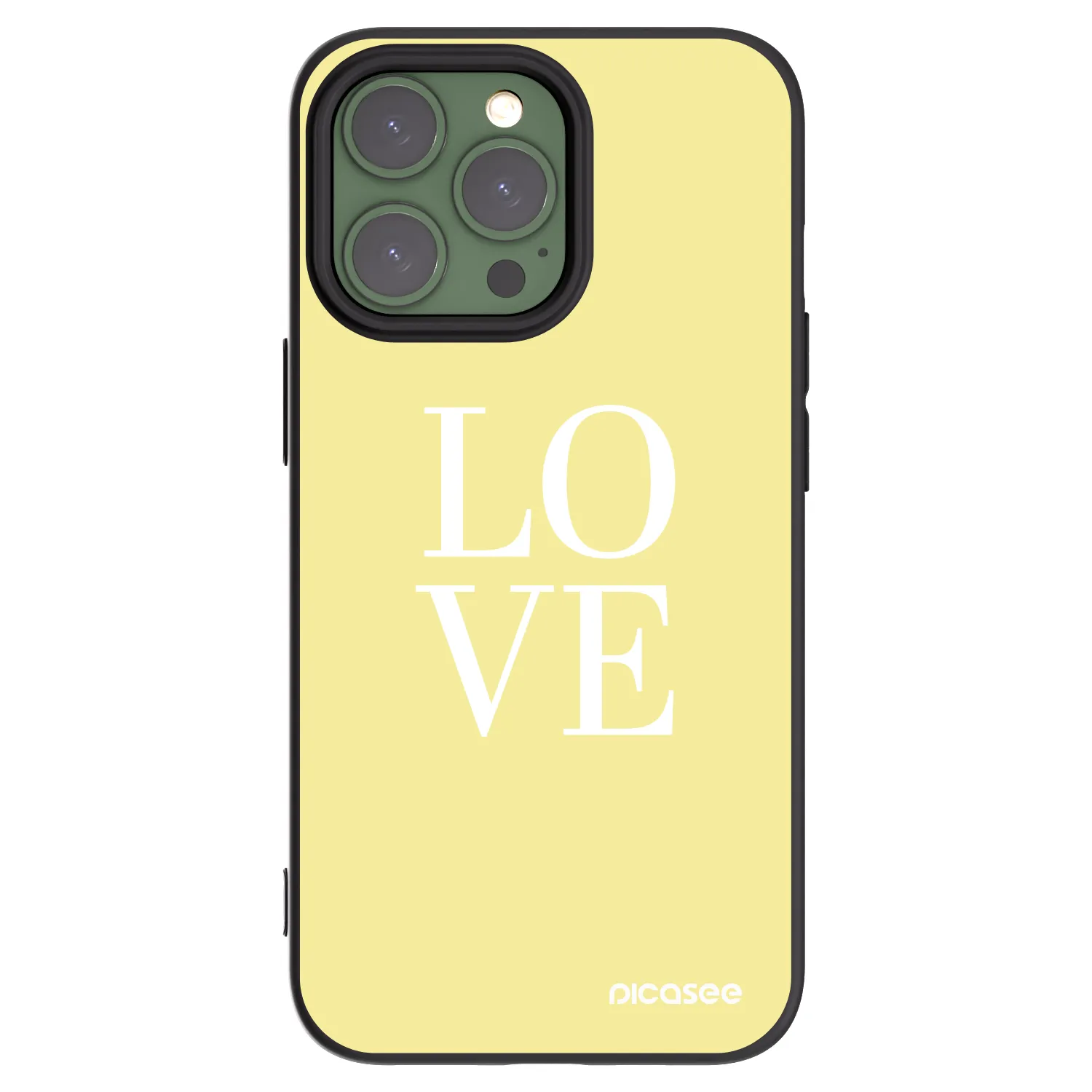 Picasee silikonowe czarne etui na Apple iPhone 13 Pro - Love
