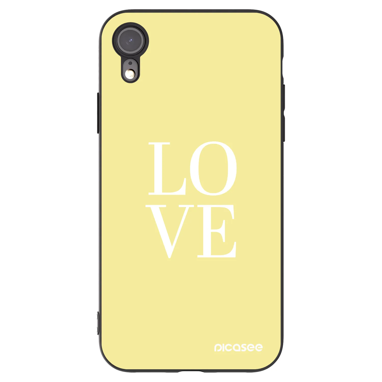 Picasee silikonowe czarne etui na Apple iPhone XR - Love