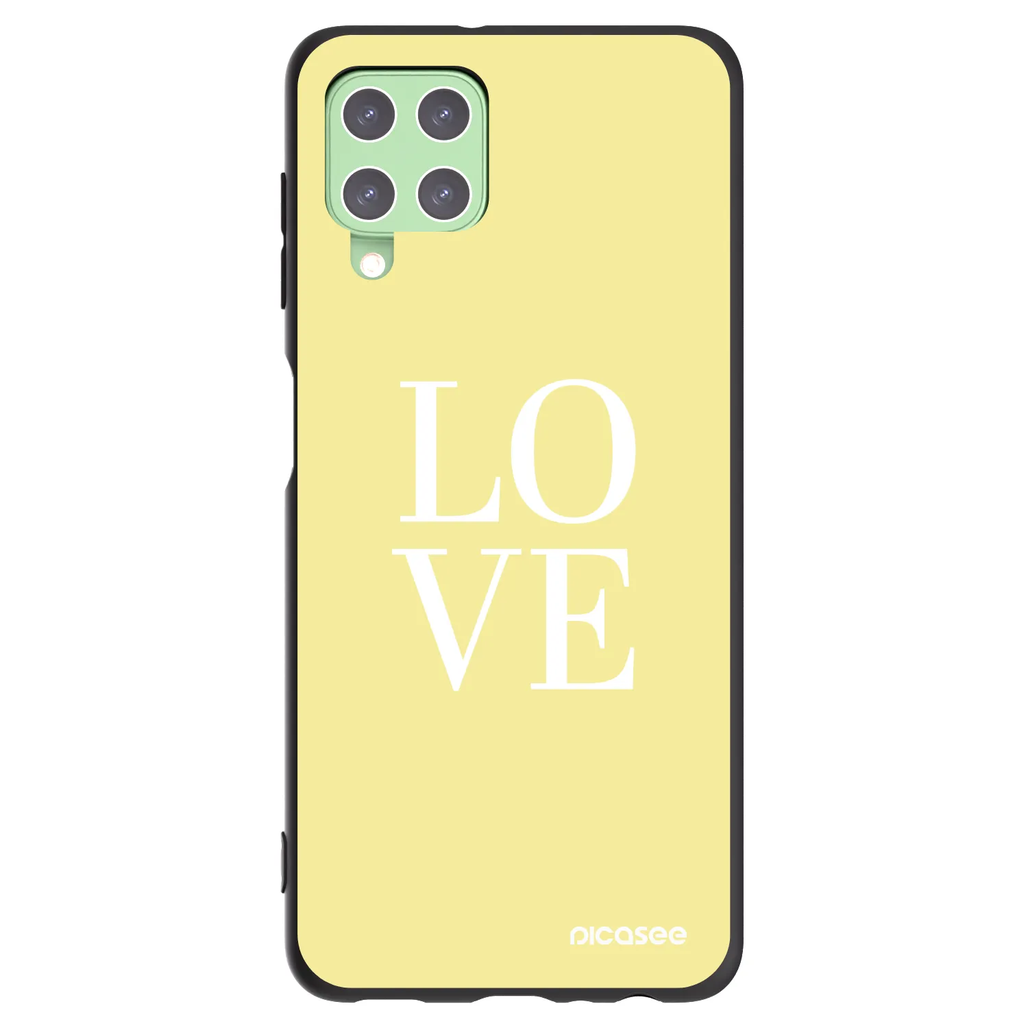 Picasee silikonowe czarne etui na Samsung Galaxy A22 A225F 4G - Love
