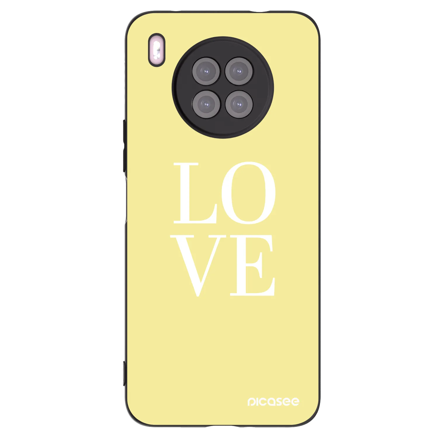 Picasee silikonowe czarne etui na Huawei Nova 8i - Love