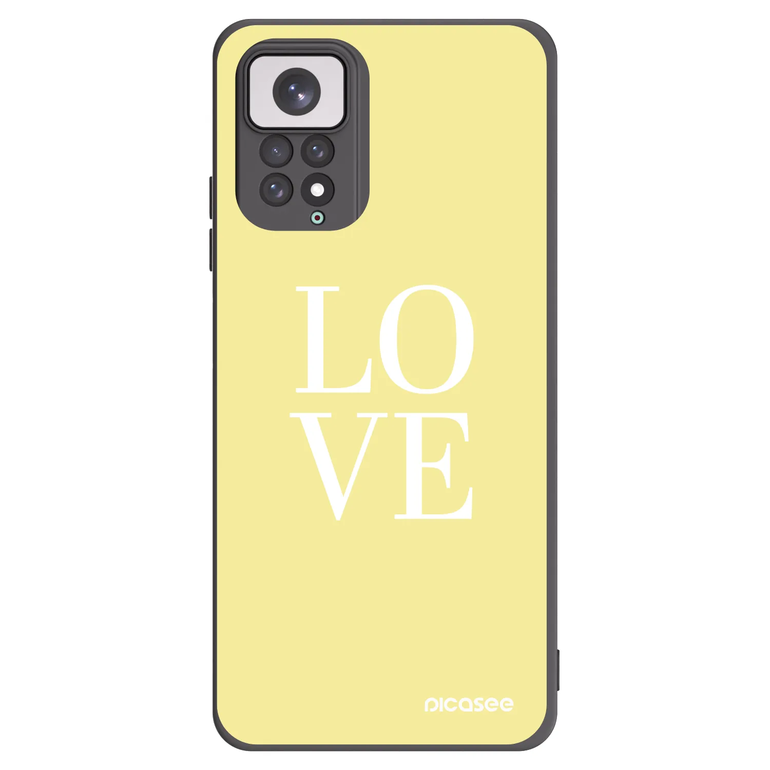 Picasee silikonowe czarne etui na Xiaomi Redmi Note 11 - Love
