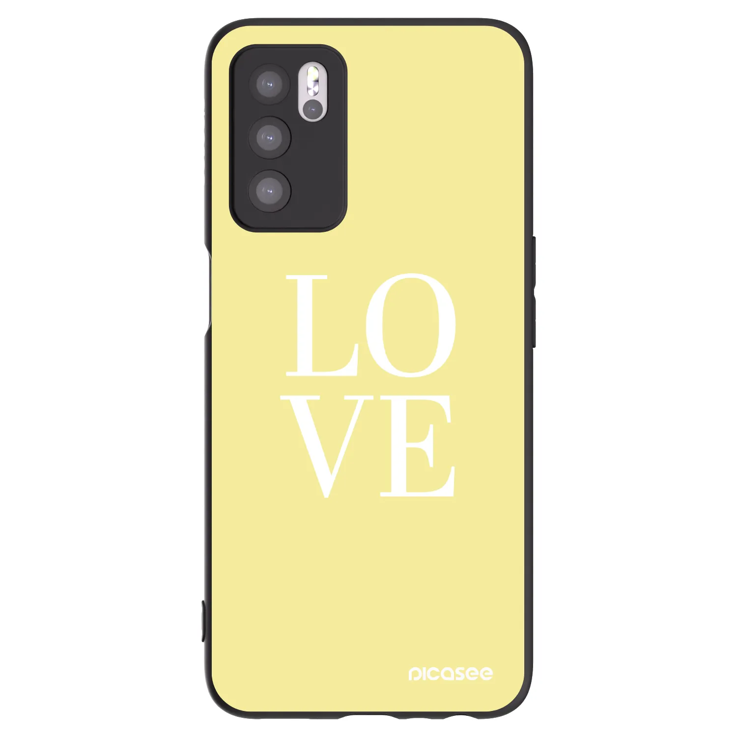 Picasee silikonowe czarne etui na OPPO A16s - Love