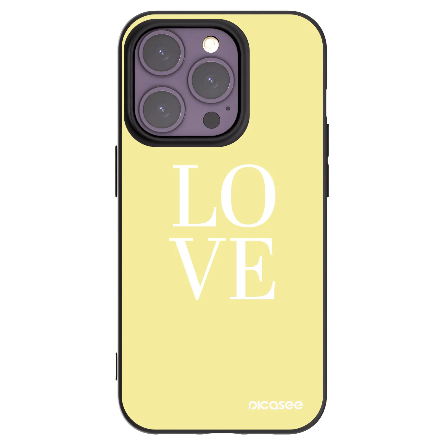 Picasee silikonowe czarne etui na Apple iPhone 14 Pro - Love