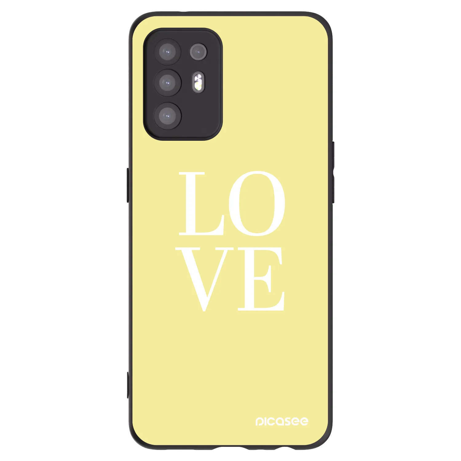 Picasee silikonowe czarne etui na OPPO A94 5G - Love