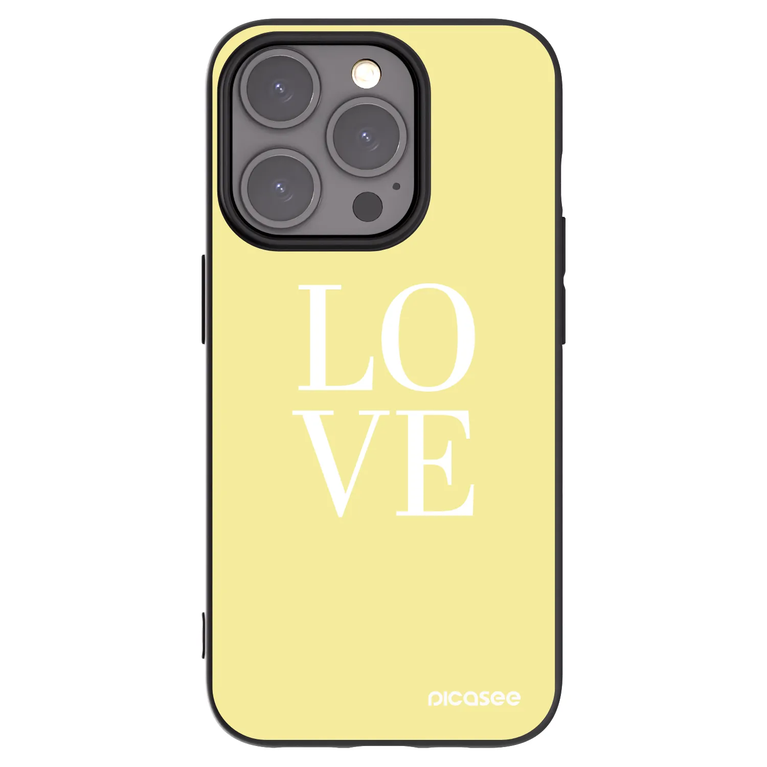 Picasee silikonowe czarne etui na Apple iPhone 15 Pro - Love