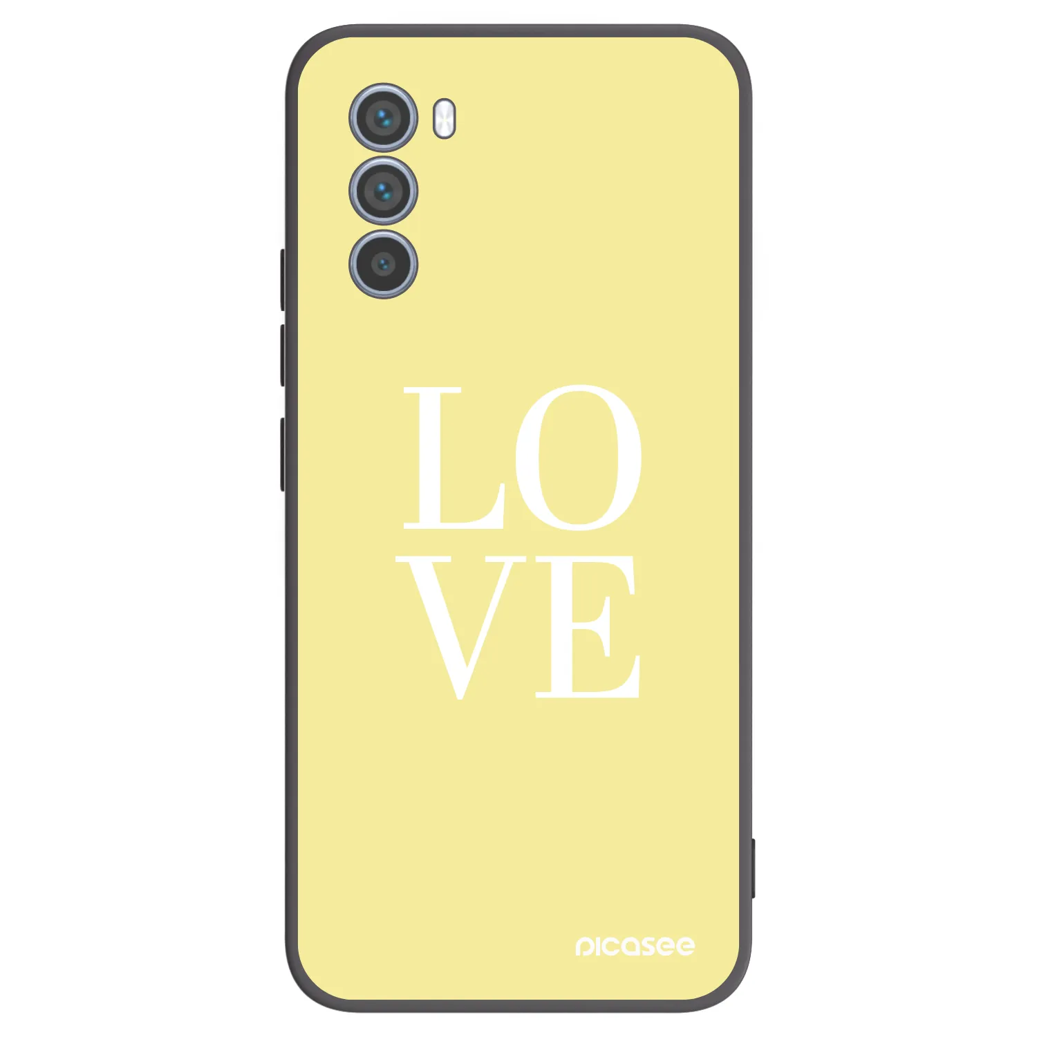 Picasee silikonowe czarne etui na Motorola Moto G62 - Love