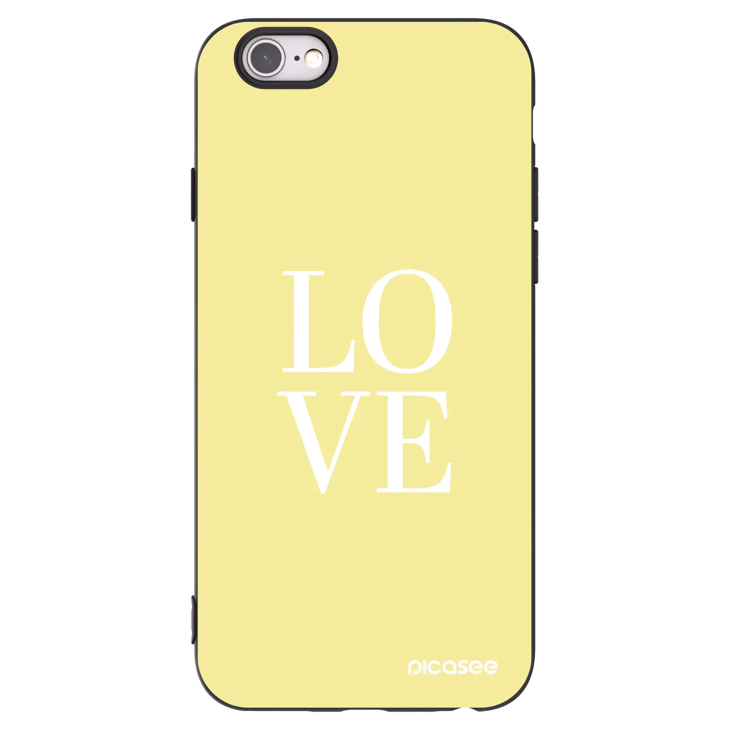 Picasee silikonowe czarne etui na Apple iPhone 6/6S - Love